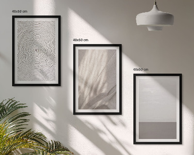 Set of 3 framed wall art pieces Natural boho textures