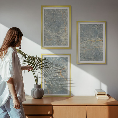 Three-piece wall art piece Green marble decorative stone