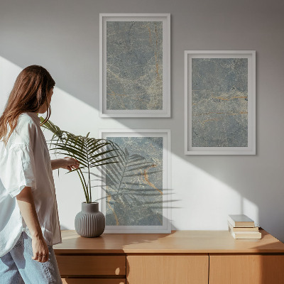 Three-piece wall art piece Green marble decorative stone