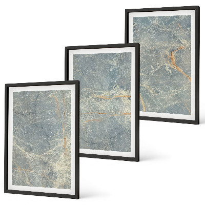 Three-piece wall art piece Green marble decorative stone