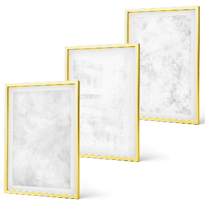 Set of 3 framed wall art pieces White spots minimalist background