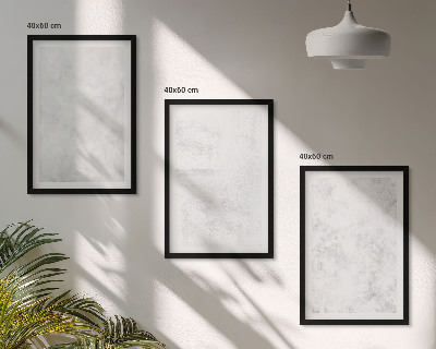 Set of 3 framed wall art pieces White spots minimalist background