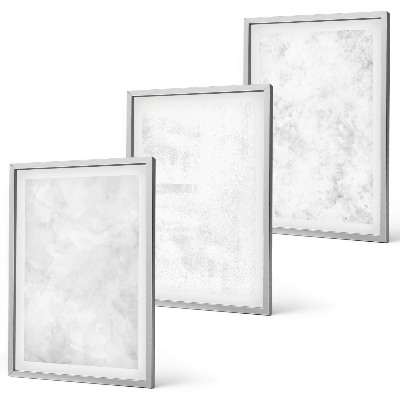 Set of 3 framed wall art pieces White spots minimalist background