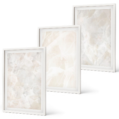 Wall art set Pastel marble structures