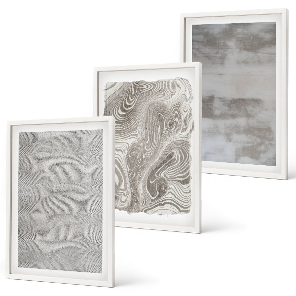 Three-piece wall art piece Industrial abstract patterns