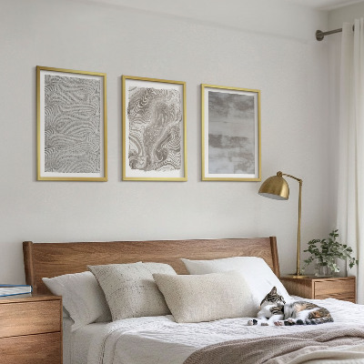 Three-piece wall art piece Industrial abstract patterns