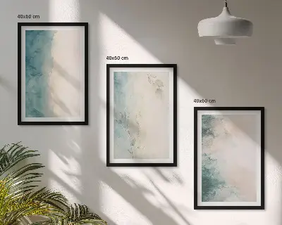 Watercolor minimalist canvas wall art set of 3 framed pieces