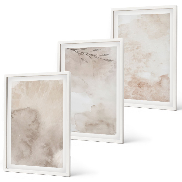 Wall art set Spilled boho watercolor paints
