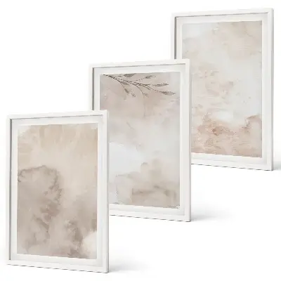 Spilled boho watercolor paints wall art set 