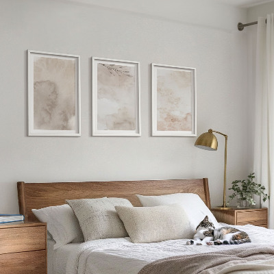 Wall art set Spilled boho watercolor paints