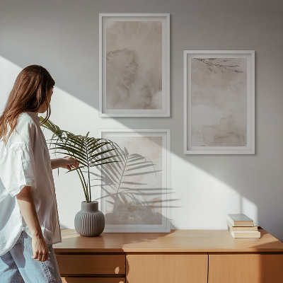 Wall art set Spilled boho watercolor paints