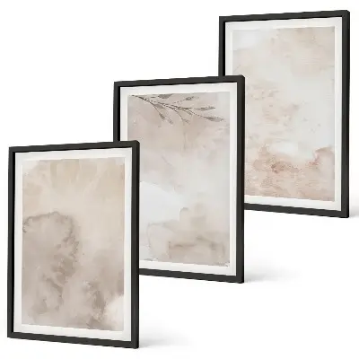 Spilled boho watercolor paints wall art set 