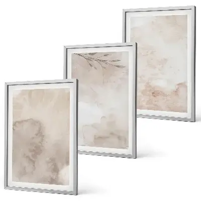 Spilled boho watercolor paints wall art set 