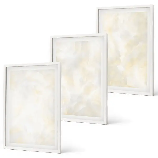 Three-piece wall art set bright textured paint design