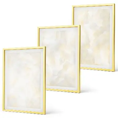 Three-piece wall art set bright textured paint design