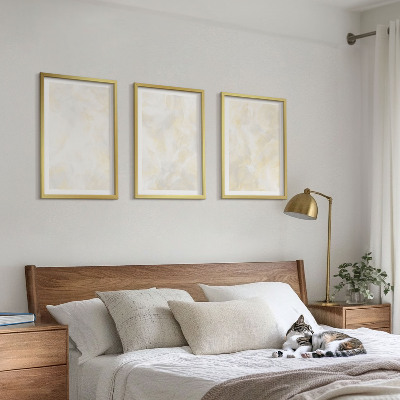 Three-piece wall art piece Bright texture paint design
