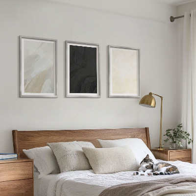 Set of 3 framed wall art pieces Structures shades minimalism
