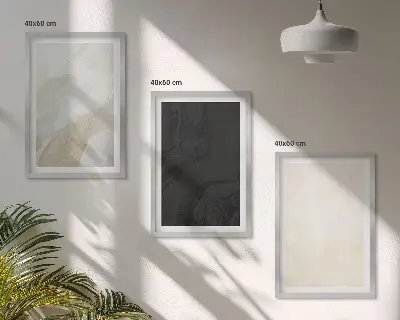 Set of 3 framed wall art pieces minimalist structures in shades