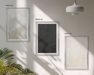 Set of 3 framed wall art pieces Structures shades minimalism