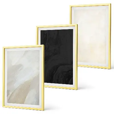 Set of 3 framed wall art pieces minimalist structures in shades