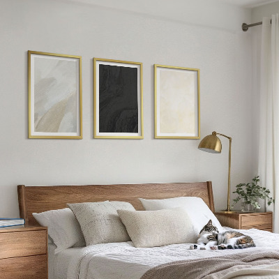 Set of 3 framed wall art pieces Structures shades minimalism