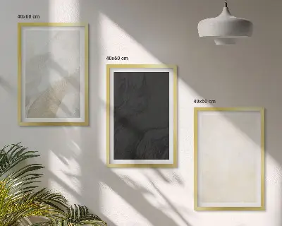 Set of 3 framed wall art pieces minimalist structures in shades