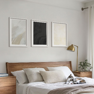 Set of 3 framed wall art pieces Structures shades minimalism