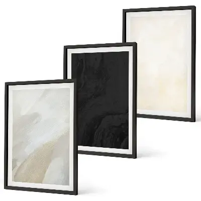 Set of 3 framed wall art pieces minimalist structures in shades