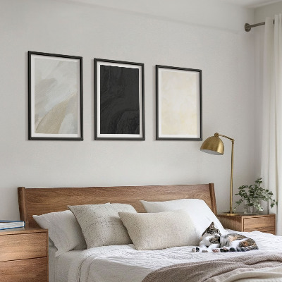 Set of 3 framed wall art pieces Structures shades minimalism