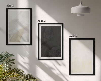 Set of 3 framed wall art pieces Structures shades minimalism