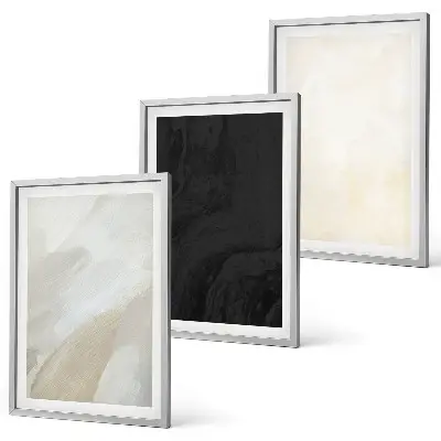 Set of 3 framed wall art pieces minimalist structures in shades