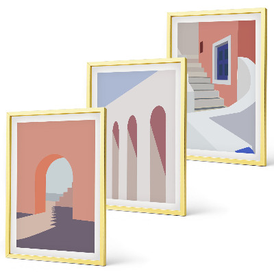 Wall art set Minimalist architectural illustrations