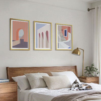 Wall art set Minimalist architectural illustrations