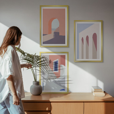 Wall art set Minimalist architectural illustrations