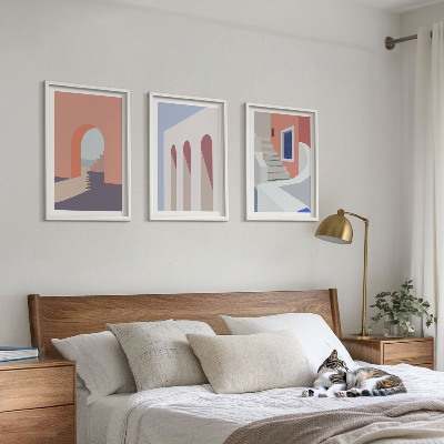 Wall art set Minimalist architectural illustrations