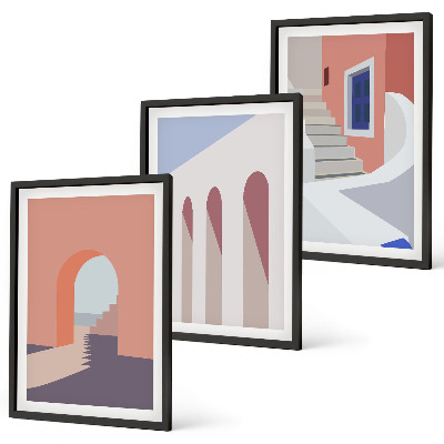 Wall art set Minimalist architectural illustrations