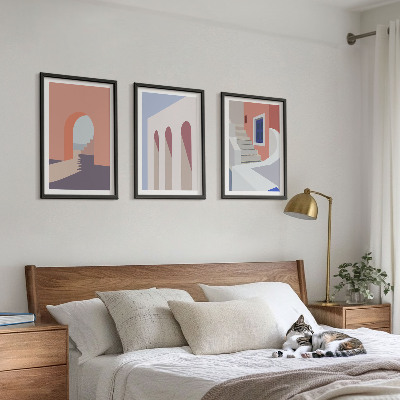 Wall art set Minimalist architectural illustrations