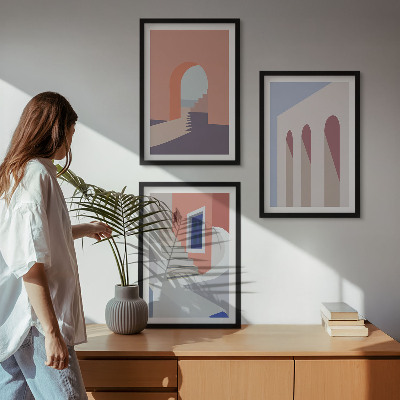 Wall art set Minimalist architectural illustrations