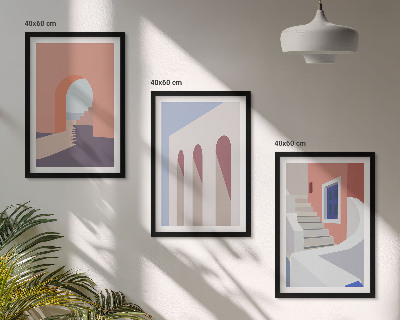Wall art set Minimalist architectural illustrations