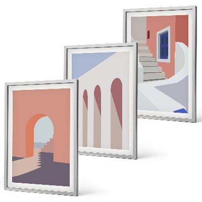 Wall art set Minimalist architectural illustrations