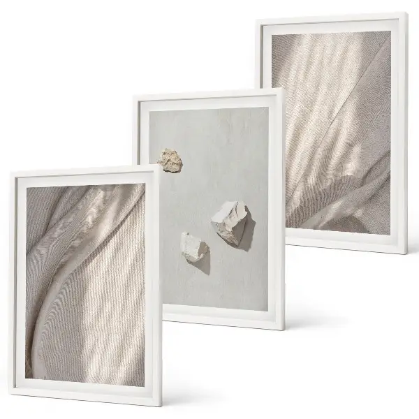 Three-piece boho wall art set close-up structural details