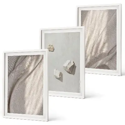 Three-piece boho wall art set close-up structural details