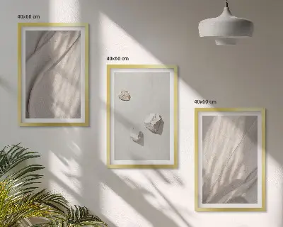 Three-piece boho wall art set close-up structural details