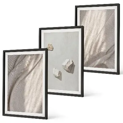 Three-piece boho wall art set close-up structural details
