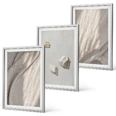 Three-piece boho wall art set close-up structural details