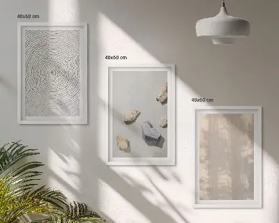 Set of 3 framed wall art pieces boho natural textures and structures