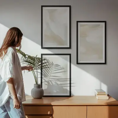 Wall art set minimalist paint texture