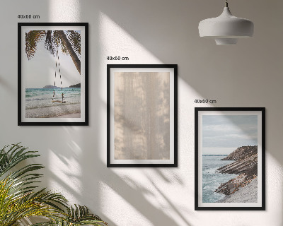 Set of 3 framed wall art pieces Summer sand seaside views