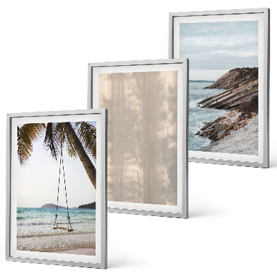 Set of 3 framed wall art pieces Summer sand seaside views
