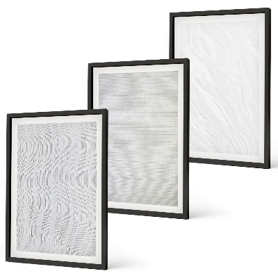 Set of 3 framed wall art pieces Bright sand pattern structures
